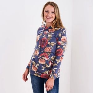 Floral Blue Women's Hoodie